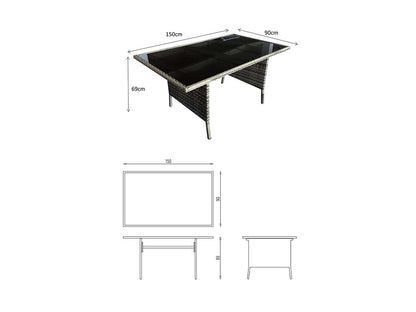 Signature Weave - Charlotte Firepit Corner Dining Set | CHAR0156_VIEN0432