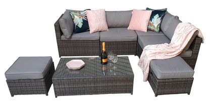 Chelsea Rattan Modular Sofa with Arm Storage in Grey | Chel0329