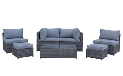 Chelsea Rattan Modular Sofa with Arm Storage in Grey | Chel0329