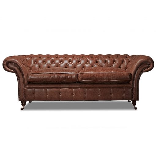Churchill Leather 3 Seater Chesterfield Sofa | Arnie