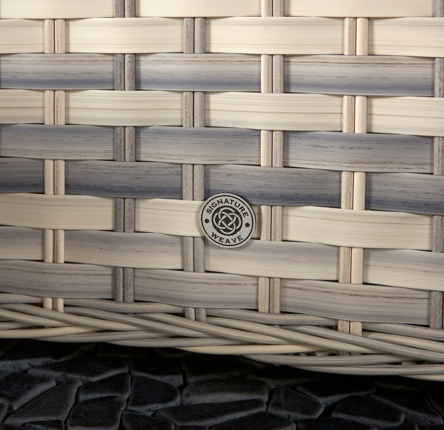 Signature Weave -  Constance Rattan Large Corner Dining Sofa with Benches in Grey |  Cons0203