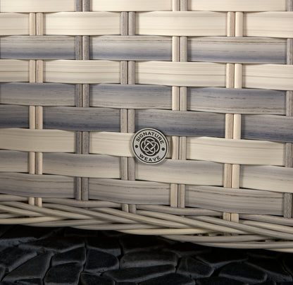 Signature Weave -  Constance Rattan Large Corner Dining Sofa with Benches in Grey |  Cons0203