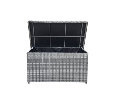 Rattan Large Cushion Box in 12mm Half Round Grey Weave | Cush0280