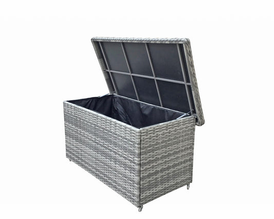 Rattan Large Cushion Box in 12mm Half Round Grey Weave | Cush0280