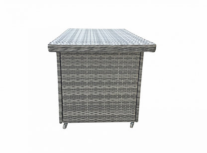 Rattan Large Cushion Box in 12mm Half Round Grey Weave | Cush0280