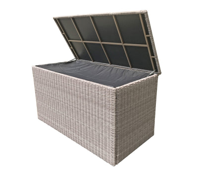 Rattan Large Cushion Box in 8mm Half Round Grey Weave | Cush0281