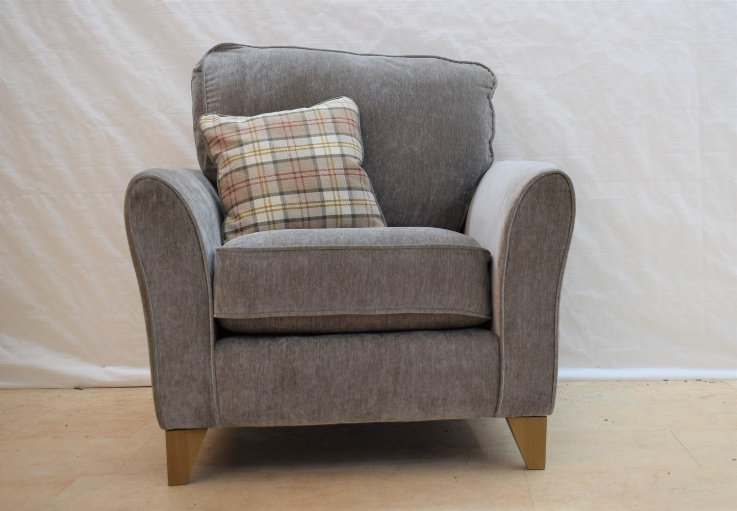 Smoke Ex-Display Fabric 2 Seater Sofa + Chair | EXSMO - Homeflair