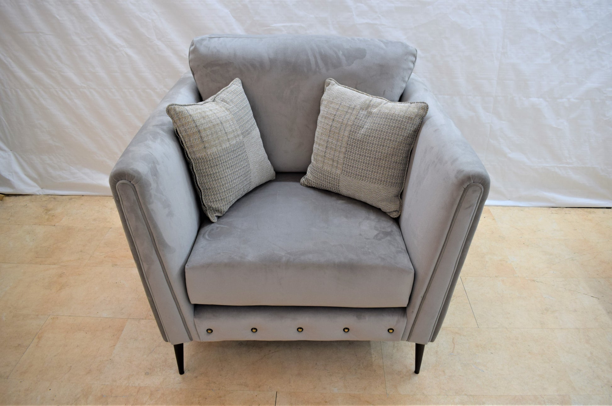 Garda Ex-Display Grey Fabric Chair | EXGAR - Homeflair