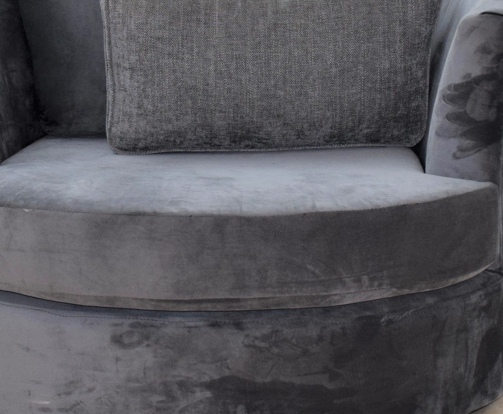 Grey Ex-Display Fabric Large Swivel Chair | EX027 - Homeflair