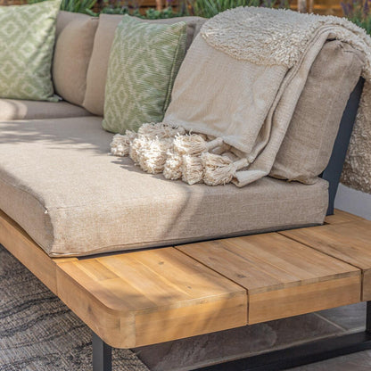 Homeflair -  Bali Wood Platform Corner Sofa Set