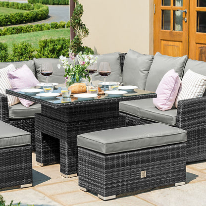 Homeflair - Richmond Rattan Corner Bench Set