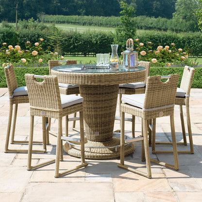 Homeflair -Winchester 6 Seater Round Rattan Bar Set