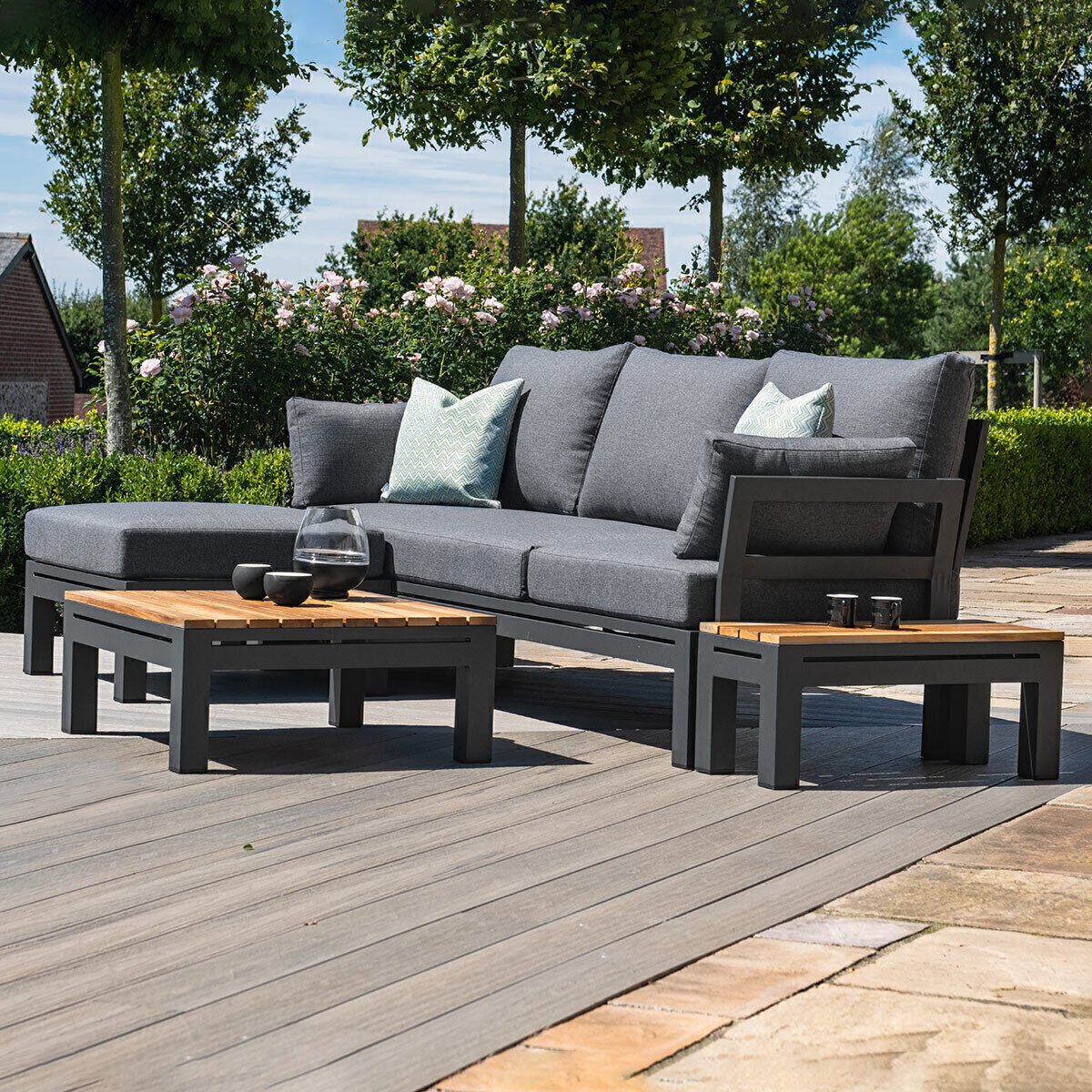 Homeflair -  Oslo Chaise Aluminium Sofa Set