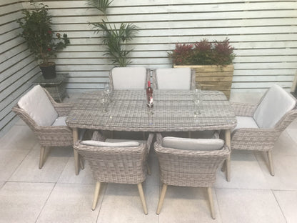 Rattan Rectangular Dining Table + 6 Chairs Set | Danielle | Dani0189