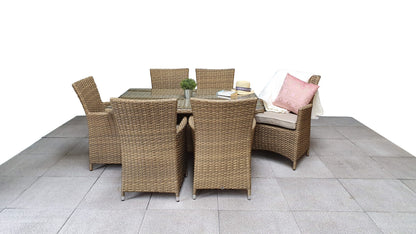 Rattan Large Dining Table + 6 High Back Chairs | Darcey | Darc0222_Darc0256