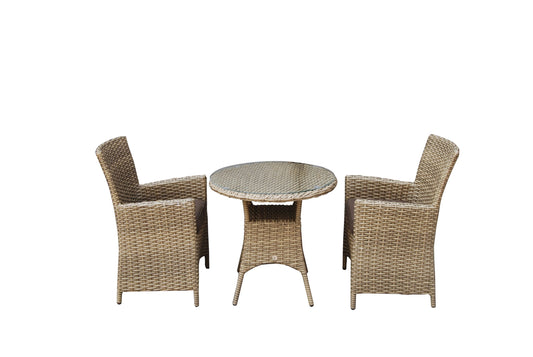 Rattan Bistro Set with 2 High Back Chairs | Darcey | Darc0264_Darc0256