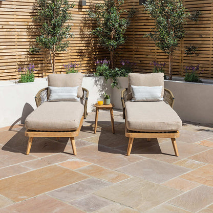 Homeflair - Bali Rope Weave Double Sunlounger Set