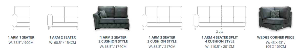 Red Rose Phoenix Sofa Range
