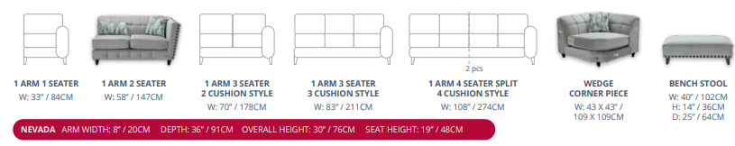 Red Rose Nevada Sofa Range