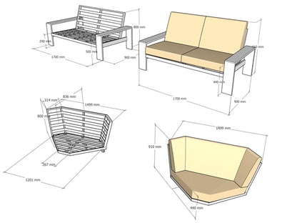 Signature Weave- Venus angled corner with two dining chairs and lovesea | VENU0463_0526