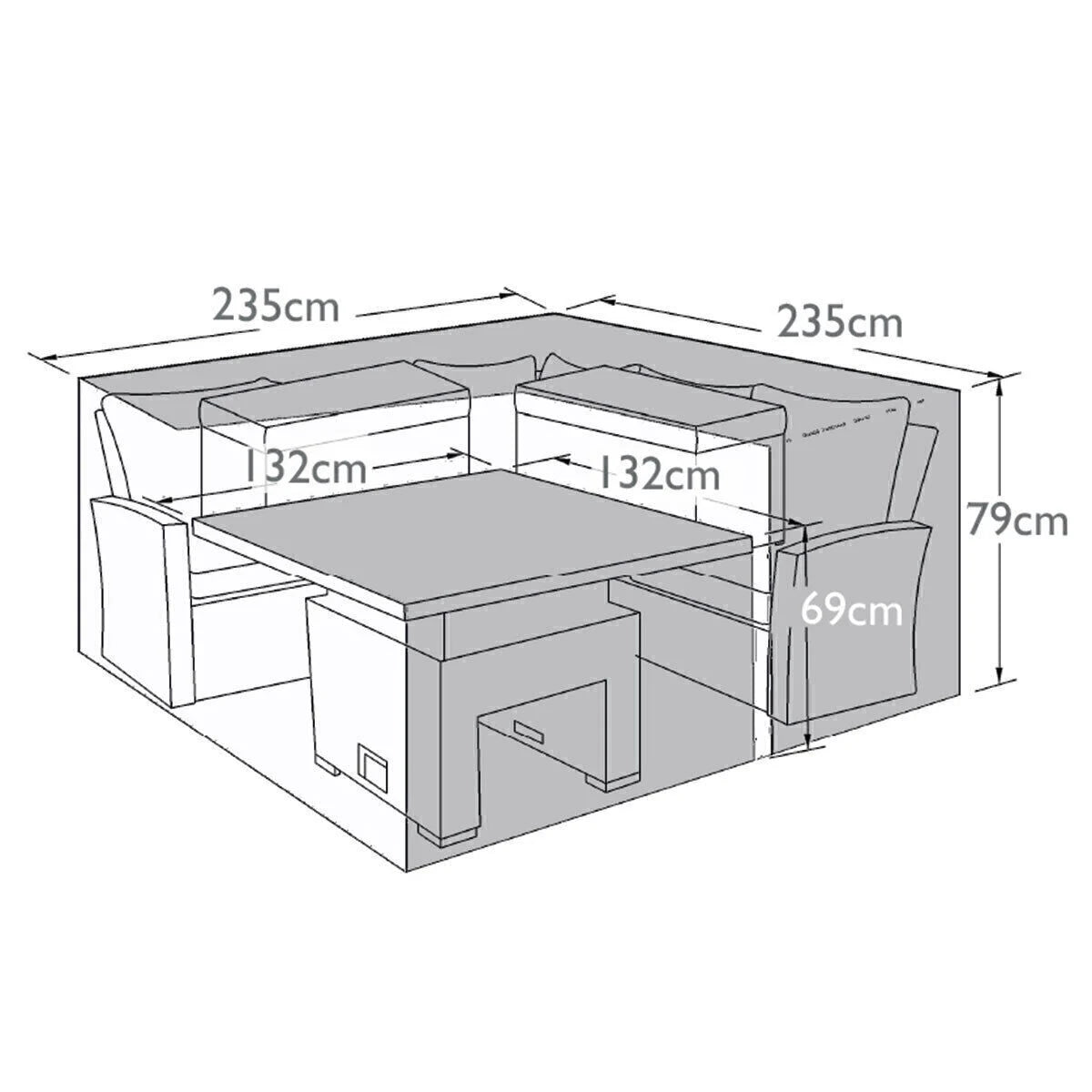 Homeflair -Deluxe Kingston Corner Rising Table/ Fire Pit Table