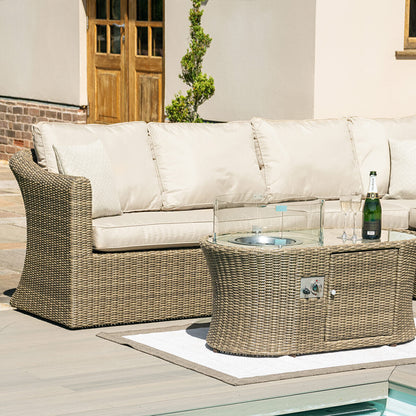Homeflair - Winchester Oval Fire Pit Coffee Table
