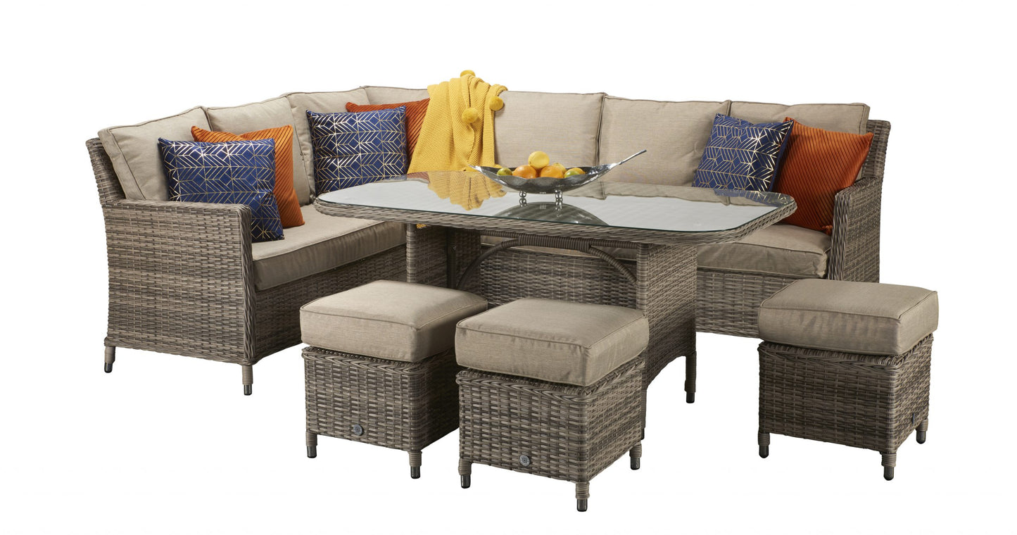 Rattan Corner Dining Sofa in Nature | Edwina | Edwi0107