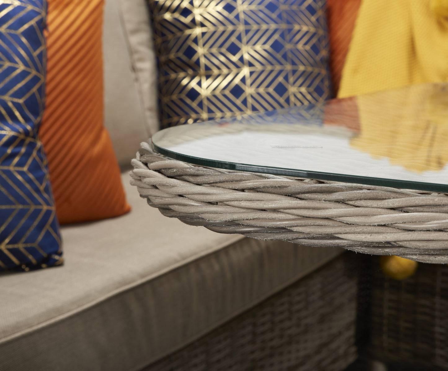 Rattan Corner Dining Sofa in Nature | Edwina | Edwi0107
