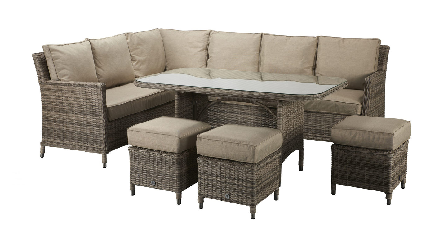 Rattan Corner Dining Sofa in Nature | Edwina | Edwi0107