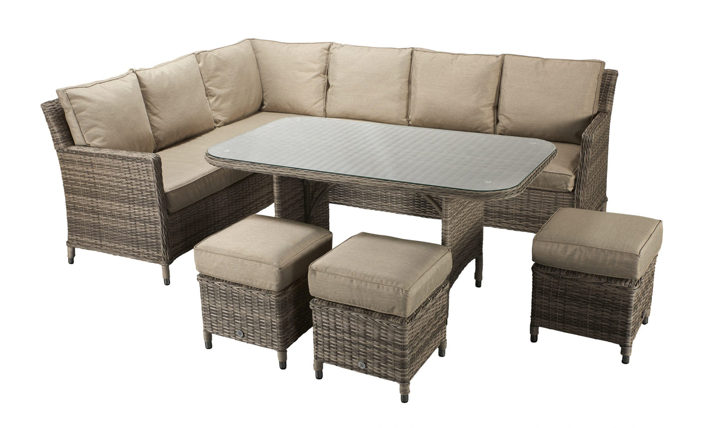 Rattan Corner Dining Sofa in Nature | Edwina | Edwi0107