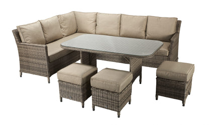 Rattan Corner Dining Sofa in Nature | Edwina | Edwi0107