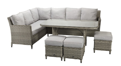 Rattan Grey Corner Dining Sofa in Grey| Edwina | Edwi0259