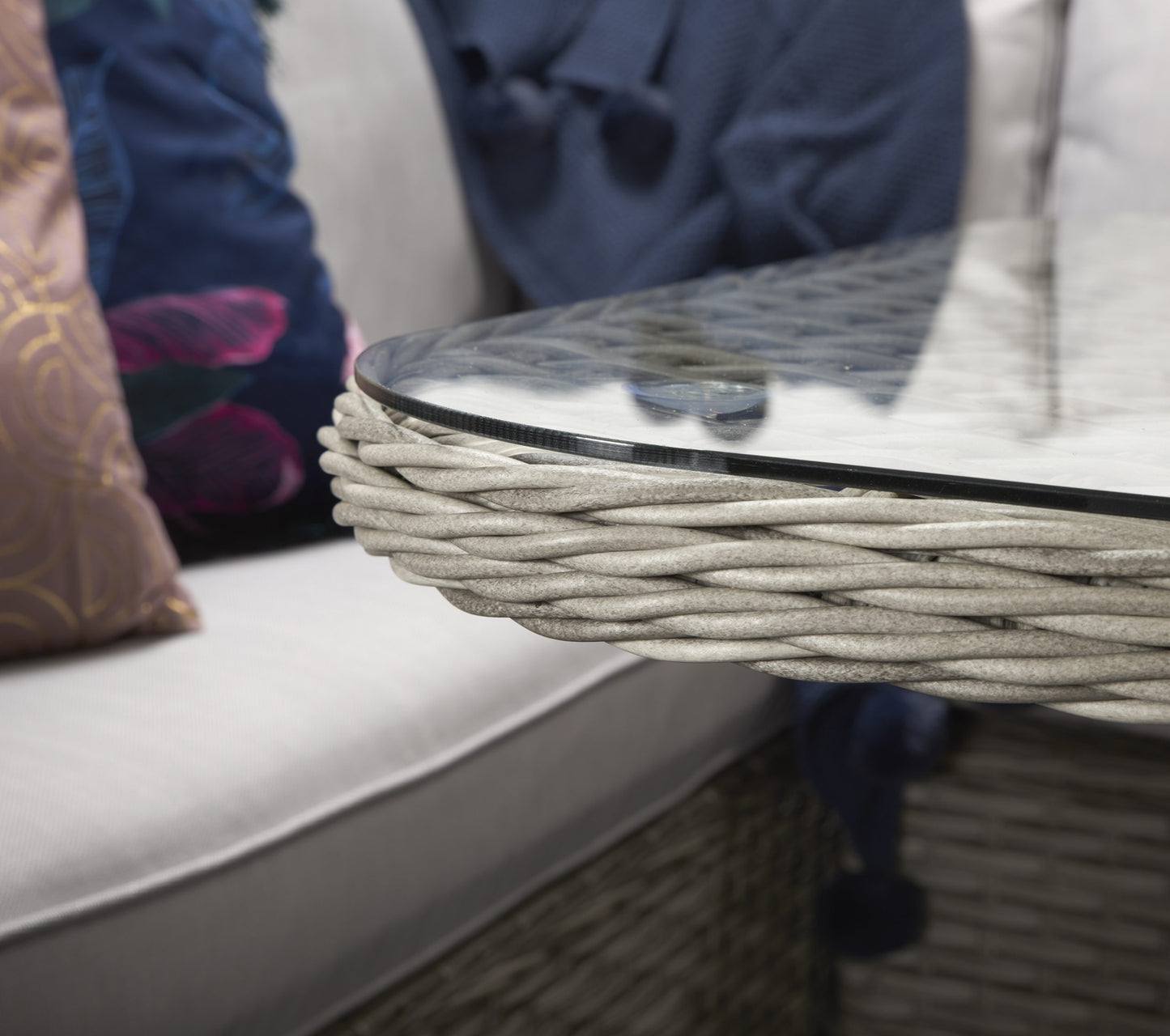 Rattan Grey Corner Dining Sofa in Grey| Edwina | Edwi0259