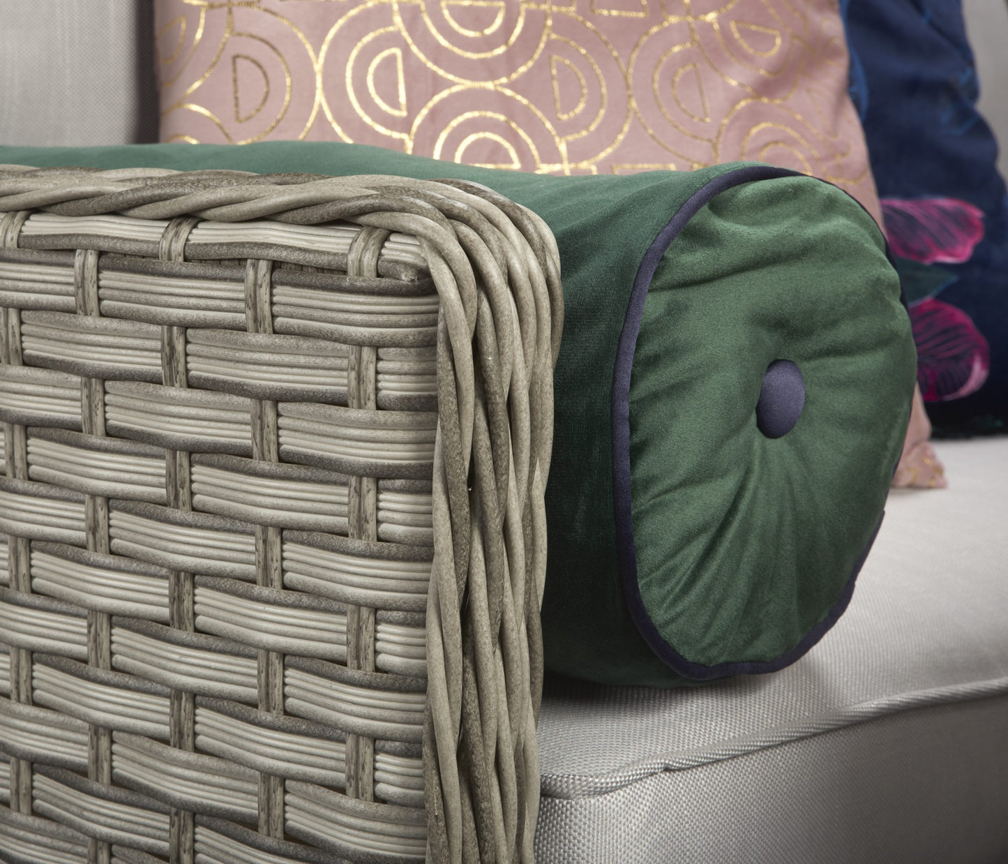 Rattan Grey Corner Dining Sofa in Grey| Edwina | Edwi0259