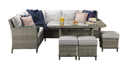 Rattan Grey Corner Dining Sofa in Grey| Edwina | Edwi0259