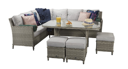 Rattan Grey Corner Dining Sofa in Grey| Edwina | Edwi0259