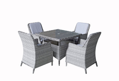 Rattan Square Table + 4 Chairs set | Edwina | Edwi0294 _Edwi0296