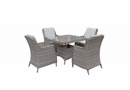 Rattan Square Table + 4 Chairs set | Edwina | Edwi0294 _Edwi0296