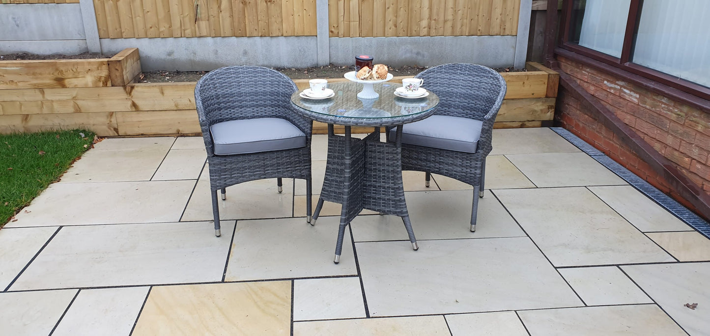 Rattan Bistro Set + 2 Stacking Chairs | Emily | Emil0192_Emil0208