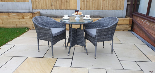 Rattan Bistro Set + 2 Stacking Chairs | Emily | Emil0192_Emil0208