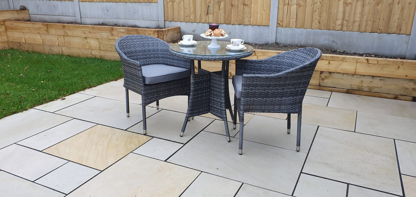 Rattan Bistro Set + 2 Stacking Chairs | Emily | Emil0192_Emil0208