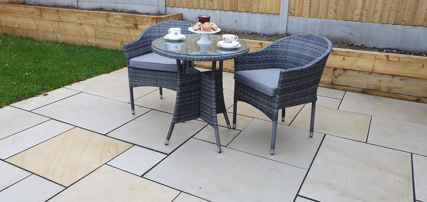 Rattan Bistro Set + 2 Stacking Chairs | Emily | Emil0192_Emil0208