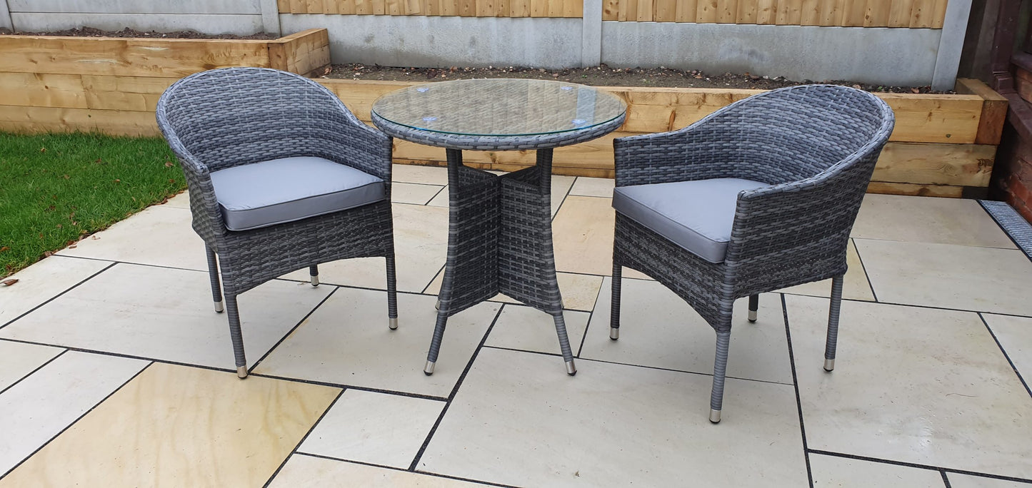 Rattan Bistro Set + 2 Stacking Chairs | Emily | Emil0192_Emil0208