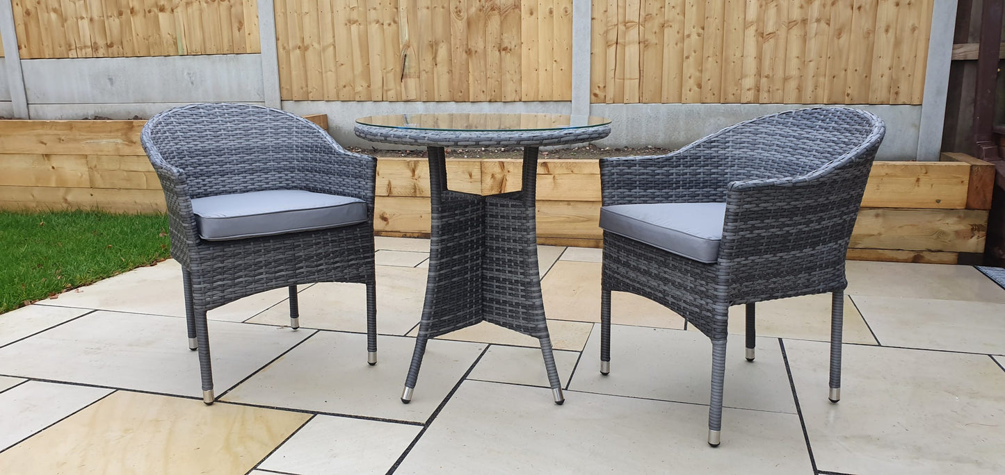 Rattan Bistro Set + 2 Stacking Chairs | Emily | Emil0192_Emil0208