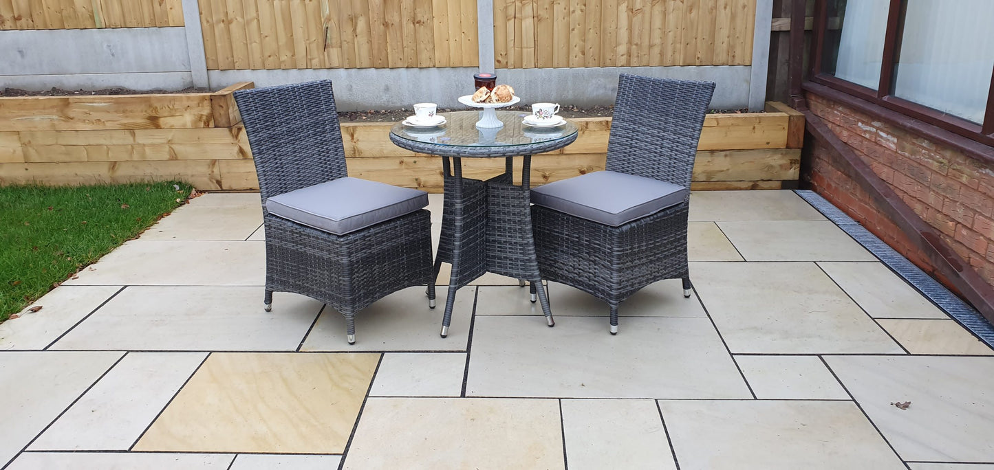 Rattan Bistro Set with 2 Armless Chairs | Emily | Emil0192_Emil0209
