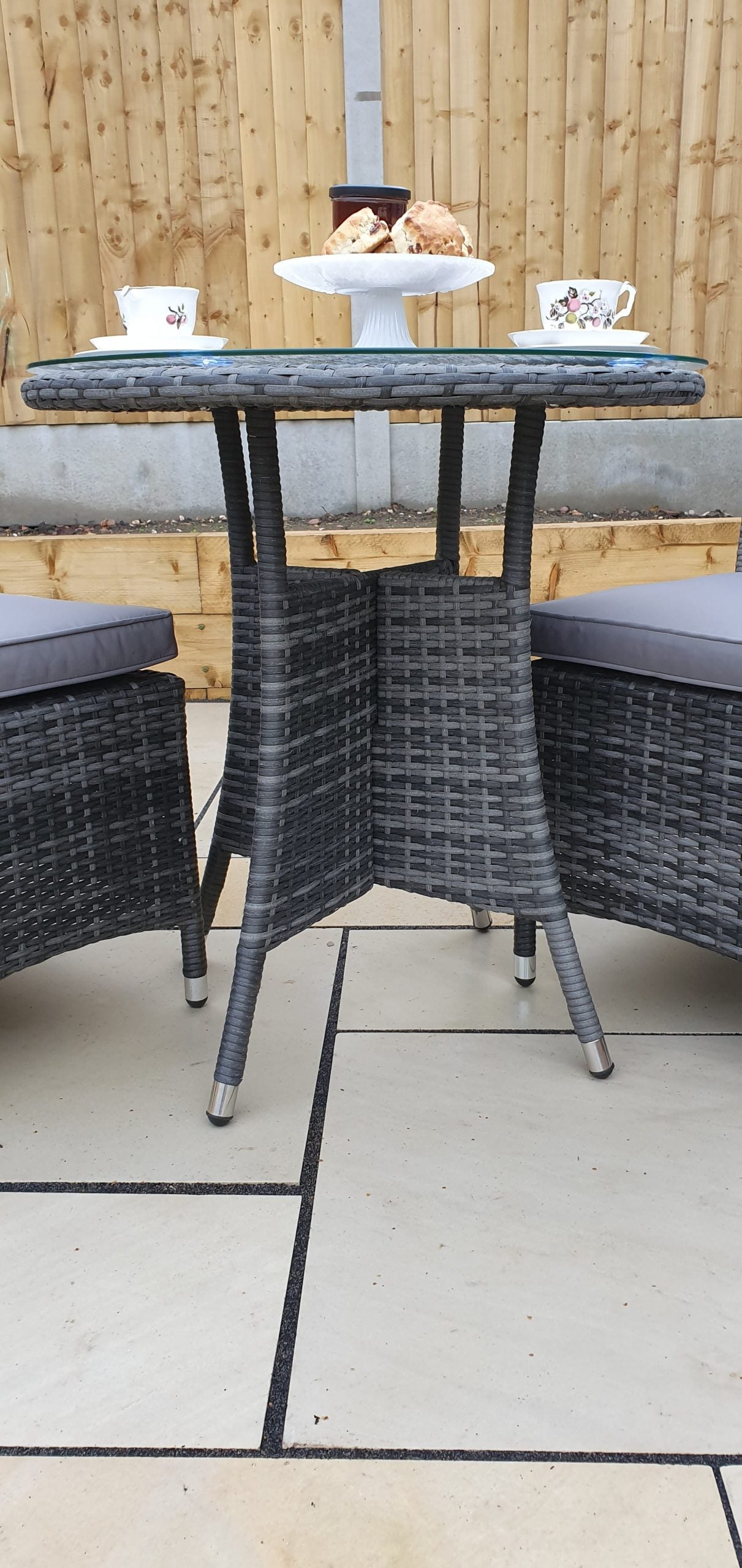 Rattan Bistro Set with 2 Armless Chairs | Emily | Emil0192_Emil0209