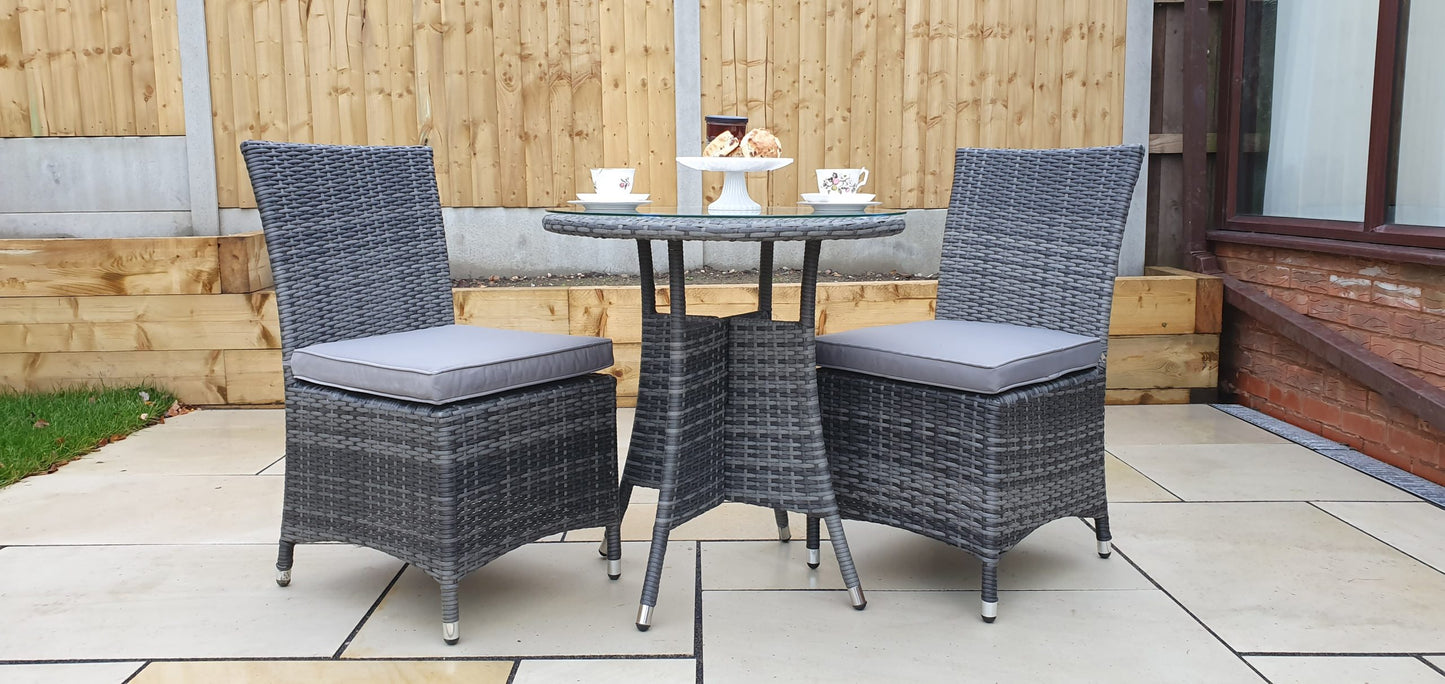 Rattan Bistro Set with 2 Armless Chairs | Emily | Emil0192_Emil0209