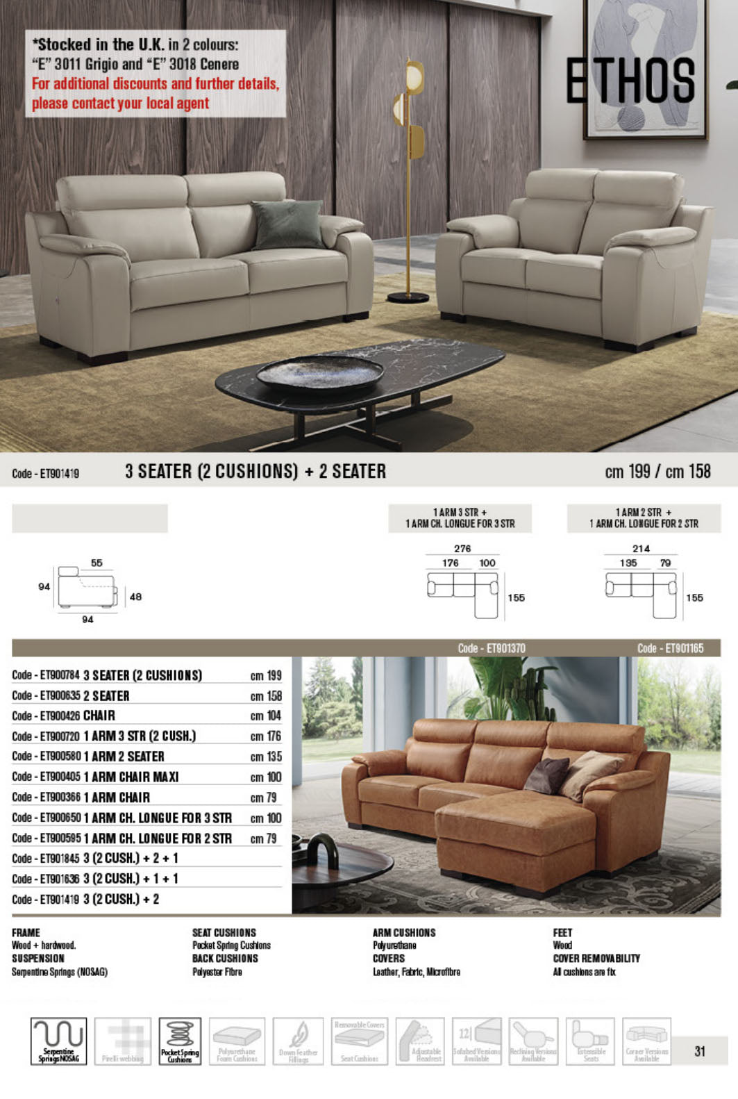 Ethos Leather Sofa Collection | Newtrend Concepts Italia