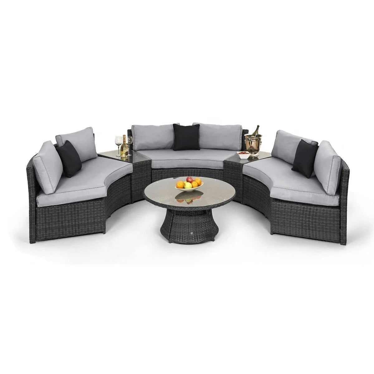 Homeflair - Half Moon Rattan Sofa Set
