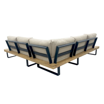 Homeflair -  Bali Wood Platform Corner Sofa Set